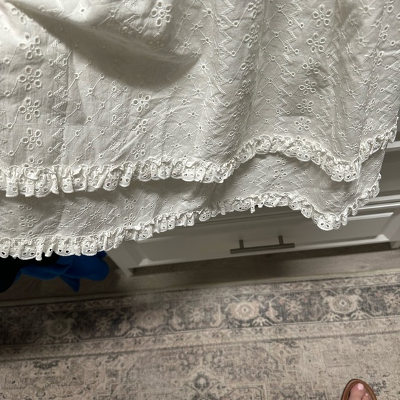Splendid White Long Sleeve Eyelet Dress - Picture 5 of 8